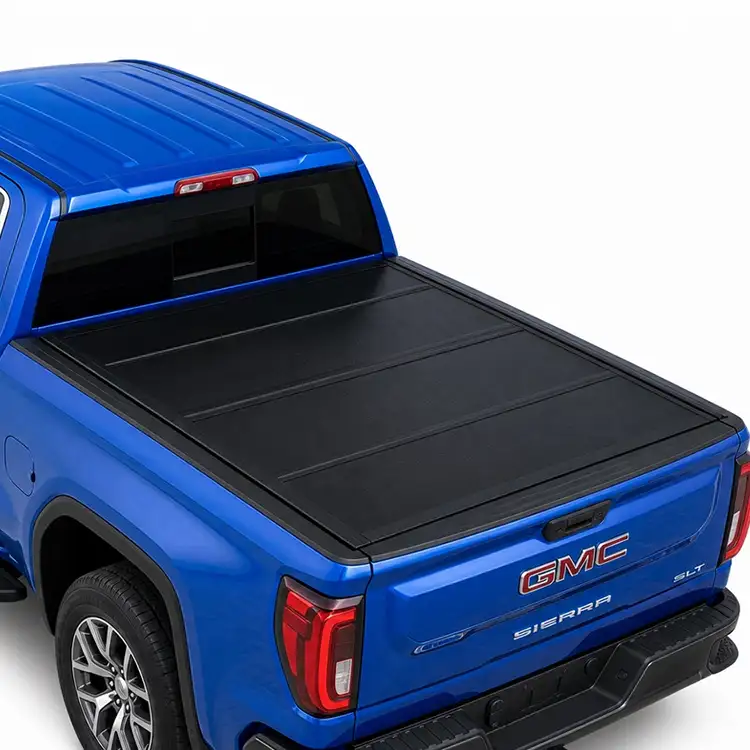 GMC Sierra အတွက် Low Profile Hard Quad-Fold Tonneau Cover