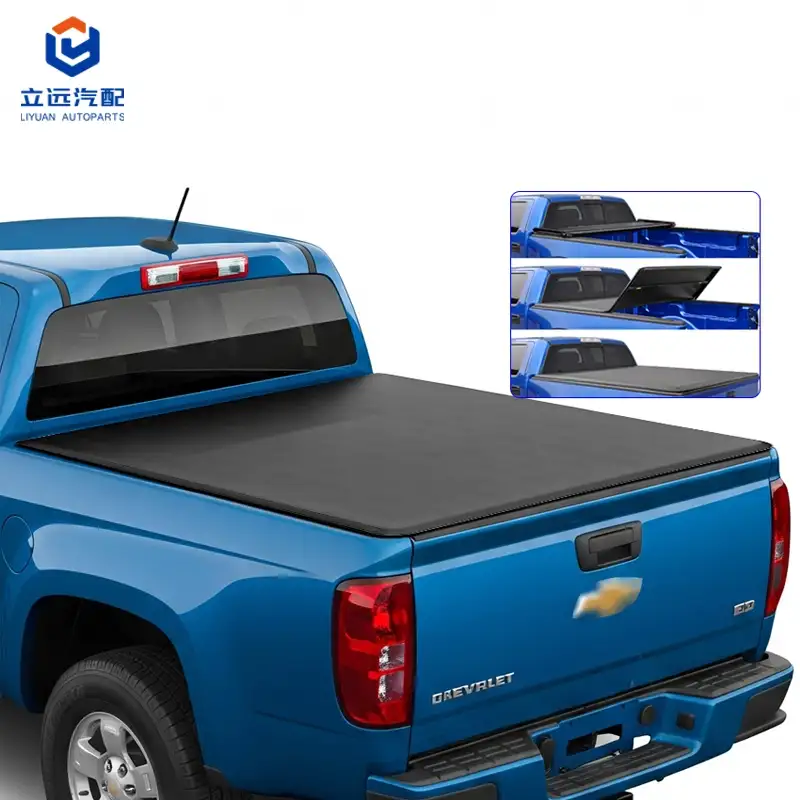 GMC Chevrolet အတွက် Soft Vinyl Tri-Fold Tonneau အဖုံး
